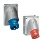 Panel Appliance Inlets /Metal - Male Connector - 0 521 62 - Biru (200-250V) - 16A - 44 - 2P+E