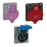 Panel Mounting Sockets /Plastic - Female Connector - 0 520 22 - Biru (200-250V) - 16A - 44 - 2P+E