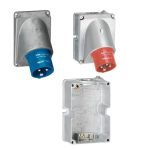 Surface Appliance Inlets /Metal - Male Connector - 0 521 62 + 0 520 69 - Biru (200-250V) - 16A - 44 - 2P+E