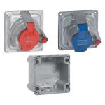 Surface Mounting Sockets /Metal - Female Connector - 0 520 12 + 0 520 59 - Biru (200-250V) - 16A - 44 - 2P+E