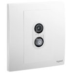 Television Socket Mallia - Duplex TV-FM Terminal+Frame (White)