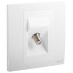 Television Socket Mallia - F Type TV Socket+Frame (White)