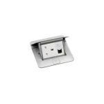 Floor Socket & Accessories - Pop-up box to be equipped - 3 modules - matt aluminium finish