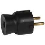 Plastic Single-Socket Plugs and Extensions - Rear Cable Black