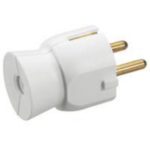 Plastic Single-Socket Plugs and Extensions - Rear Cable White