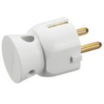 Plastic Single-Socket Plugs and Extensions - Side Cable White