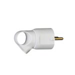 Plastic Single-Socket Plugs and Extensions - Side Cable White with ring